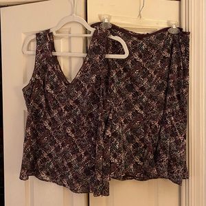 Plum Floral two piece sleeveless